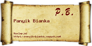 Panyik Bianka névjegykártya